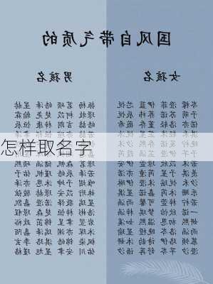 怎样取名字