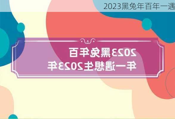 2023黑兔年百年一遇