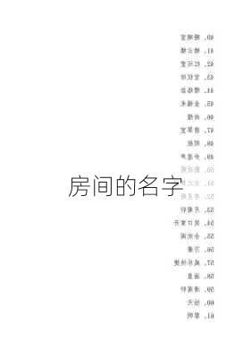 房间的名字