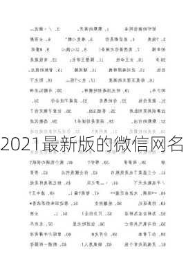 2021最新版的微信网名