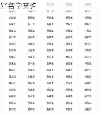 好名字查询