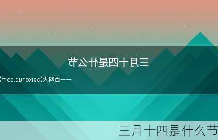 三月十四是什么节