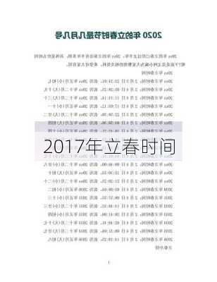 2017年立春时间