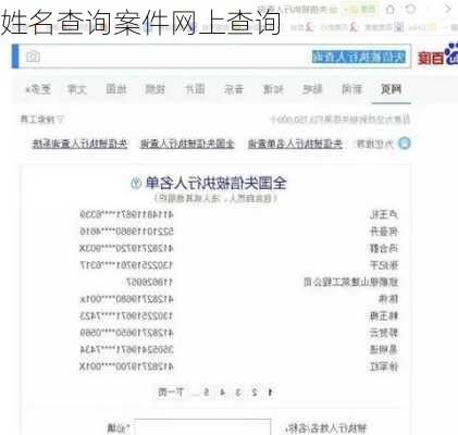 姓名查询案件网上查询