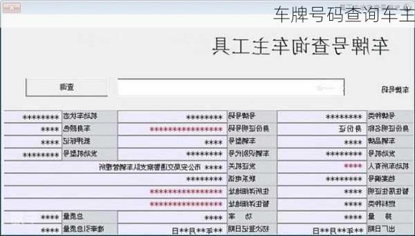 车牌号码查询车主