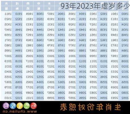 93年2023年虚岁多少