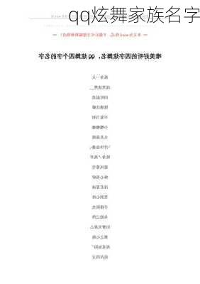 qq炫舞家族名字