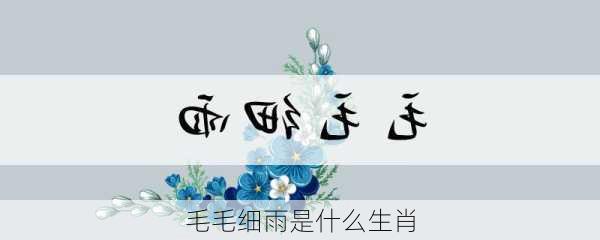 毛毛细雨是什么生肖