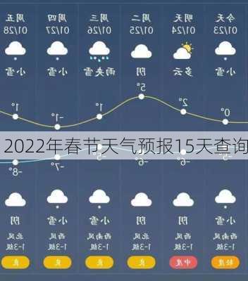 2022年春节天气预报15天查询