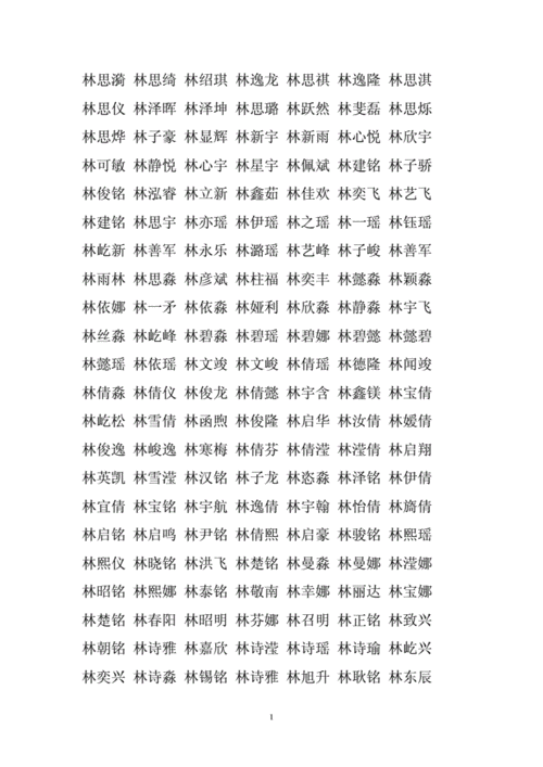 林姓古风清雅的名字