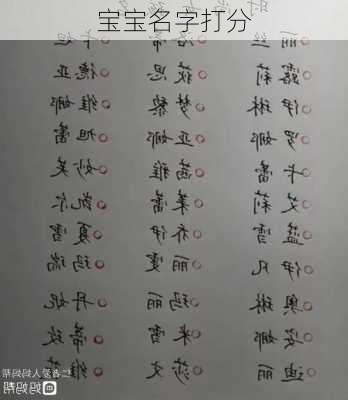 宝宝名字打分