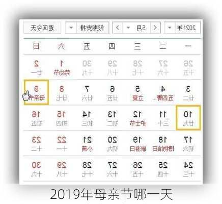 2019年母亲节哪一天