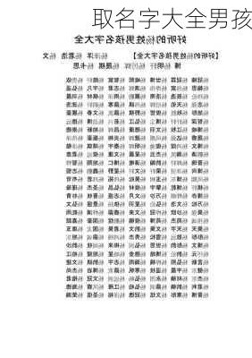 取名字大全男孩