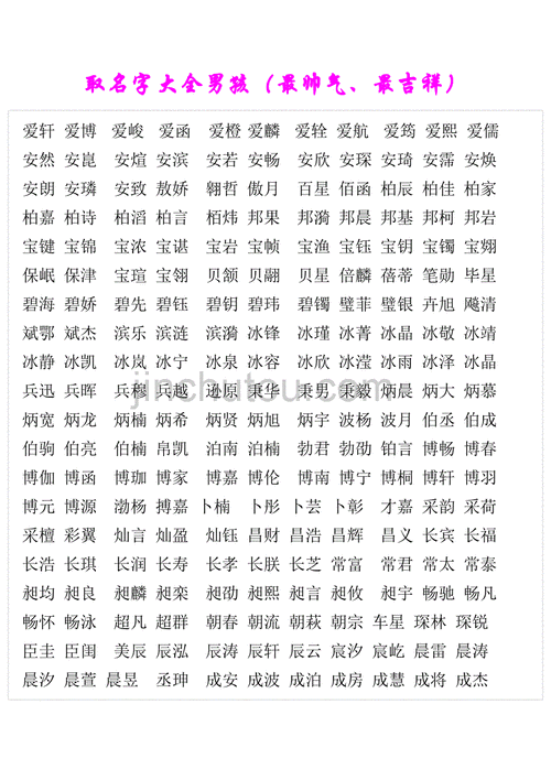 取名字大全男孩