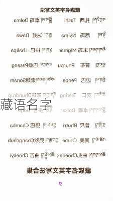 藏语名字