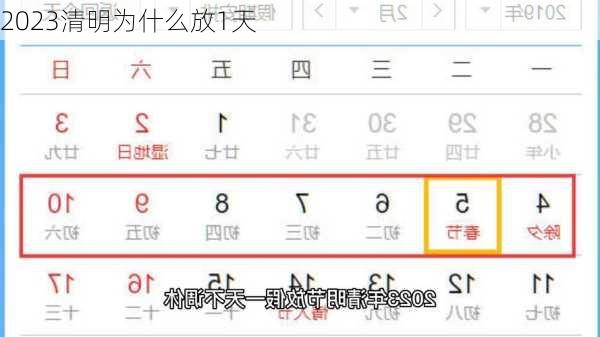 2023清明为什么放1天