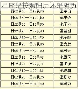 星座是按照阳历还是阴历