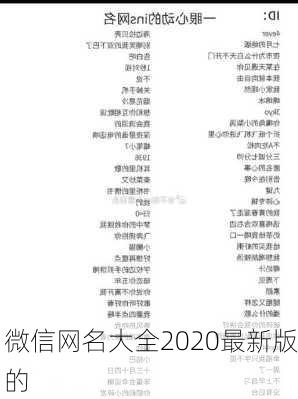 微信网名大全2020最新版的