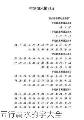 五行属水的字大全