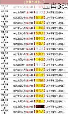 二肖3码