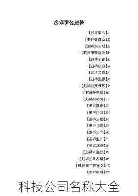 科技公司名称大全