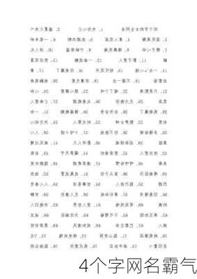 4个字网名霸气