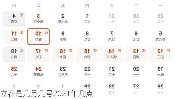 立春是几月几号2021年几点