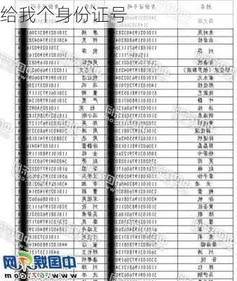 给我个身份证号