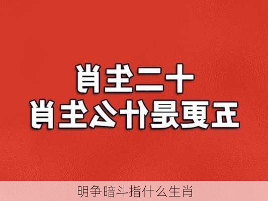 明争暗斗指什么生肖