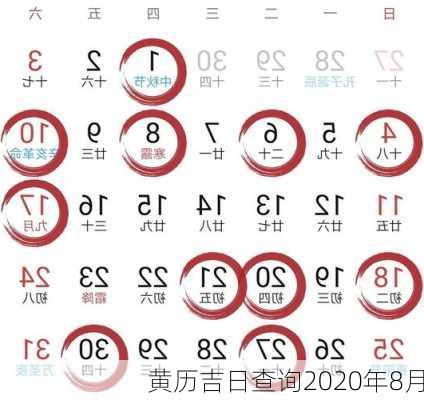 黄历吉日查询2020年8月