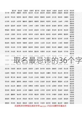 取名最忌讳的36个字