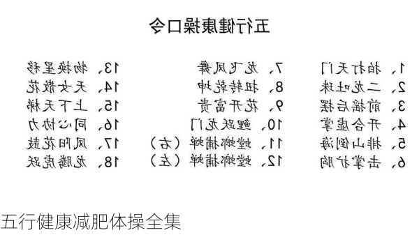 五行健康减肥体操全集