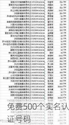 免费500个实名认证号码