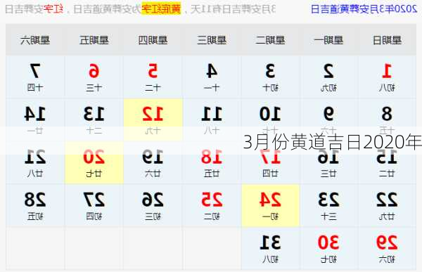 3月份黄道吉日2020年