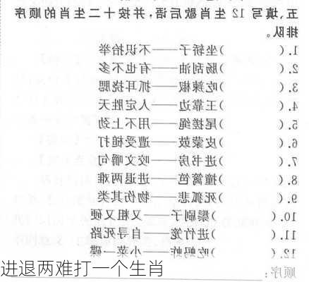 进退两难打一个生肖