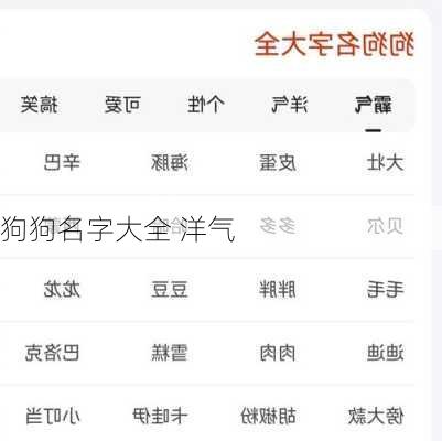 狗狗名字大全 洋气