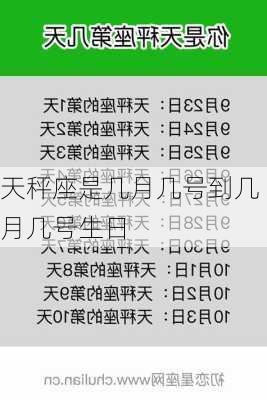 天秤座是几月几号到几月几号生日