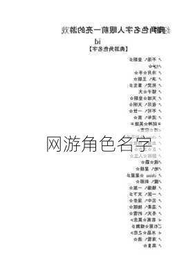 网游角色名字