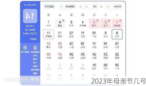 2023年母亲节几号