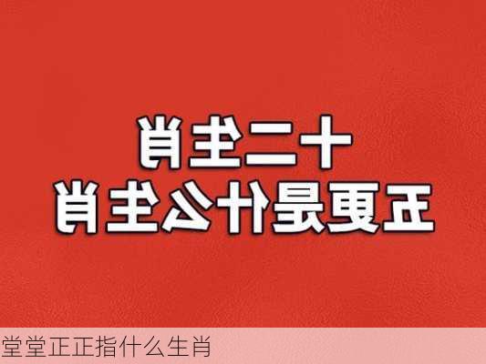 堂堂正正指什么生肖