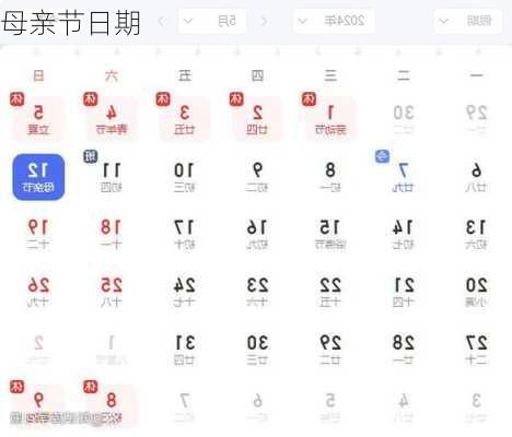 母亲节日期