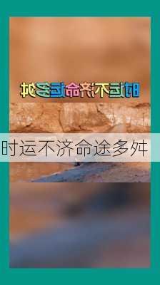 时运不济命途多舛