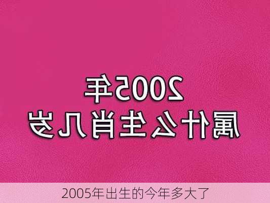 2005年出生的今年多大了