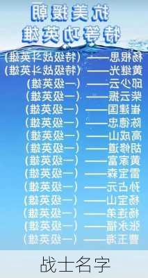 战士名字