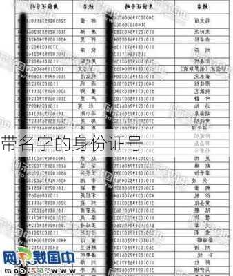 带名字的身份证号